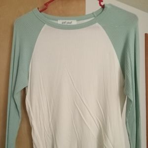 Teal baseball style tee